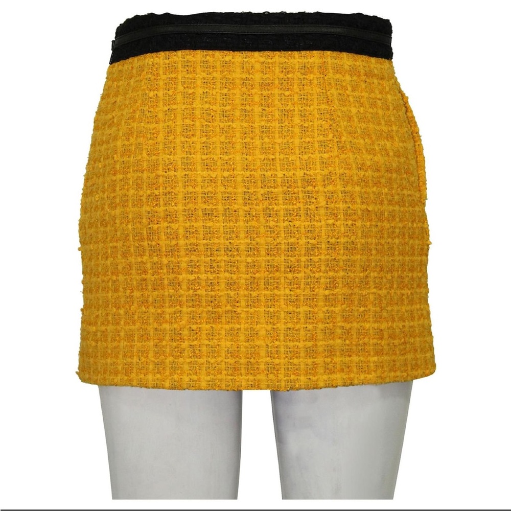 Gucci Tweed Mini Skirt Golden Yellow IT 36 US 0 - Picture 4 of 11